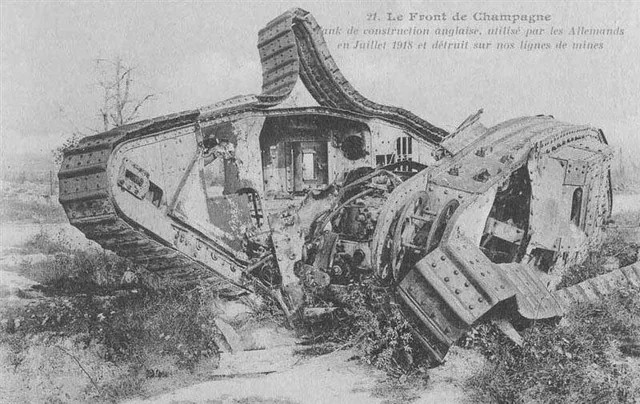 Destroyed British Tank Awaiting Salvage