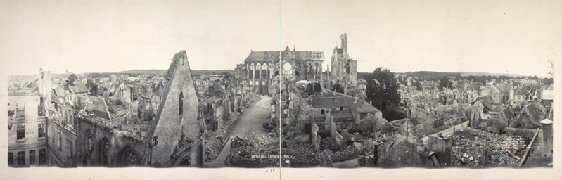 Panorama Of Soissons France In 1919 Heavily Damaged During World War I