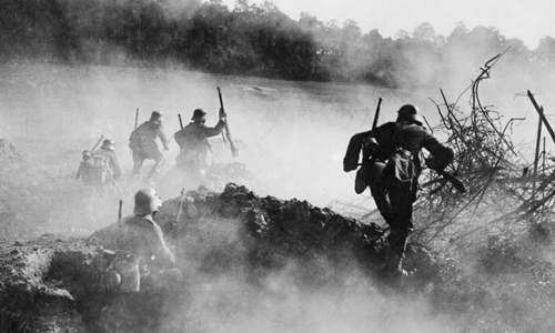 German Troops Advancing During The Spring Offensive Of 1918