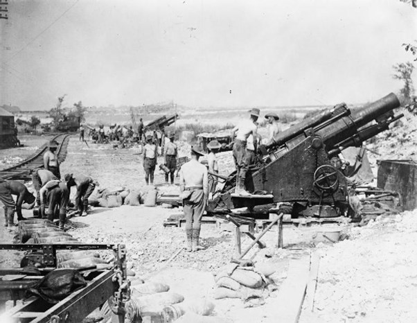A Battery Of 9.2 Inch Mark I Howitzers