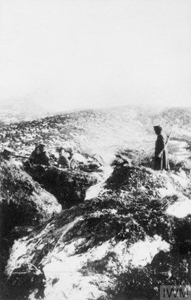 Men Of The 5Th Connaught Rangers Manning The Trench Line On Kosturino Ridge, 1 December 1915. IWM Q 55135