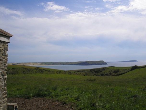 The Camel Estuary where it flows into the Atlantic, looking west. Trevose Head is in the distance (Photo: Paul Blumsom)