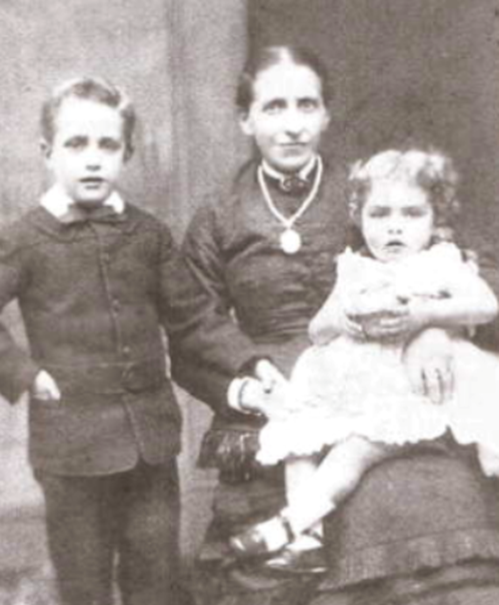 Richard John Grandin with his mother and sister