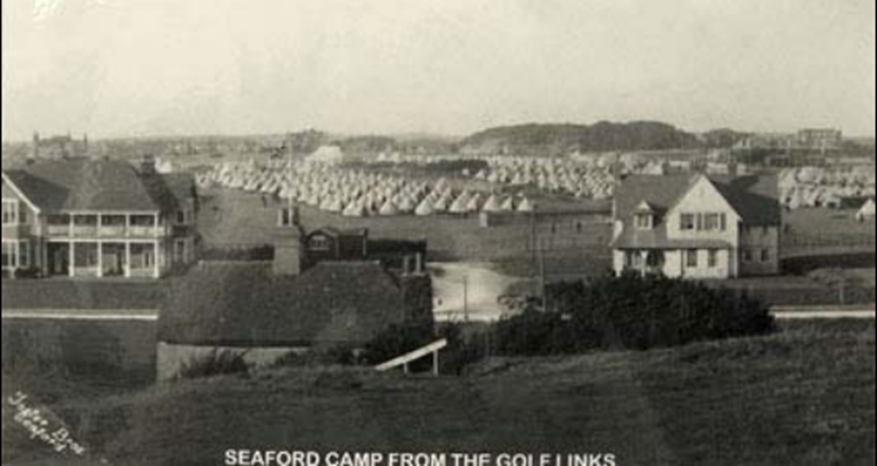 Seaford Camp from the Golf Links. Reproduced by courtesy of Seaford Museum and Heritage Society.