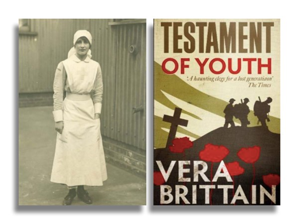 Vera Brittain in the uniform of a World War I nurse with the Voluntary Aid Detachment. Photo courtesy First World War Poetry Digital Archive: http://ww1lit.nsms.ox.ac.uk/ww1lit/collections/item/1318.