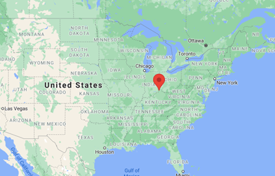 Google Map picking out Lawrenceburg, Indiana