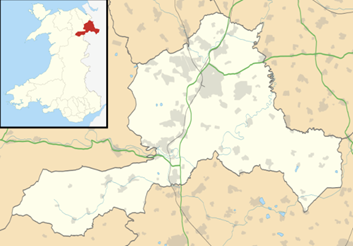 Location of Wrexham. Contains Ordnance Survey data © Crown copyright and database right
