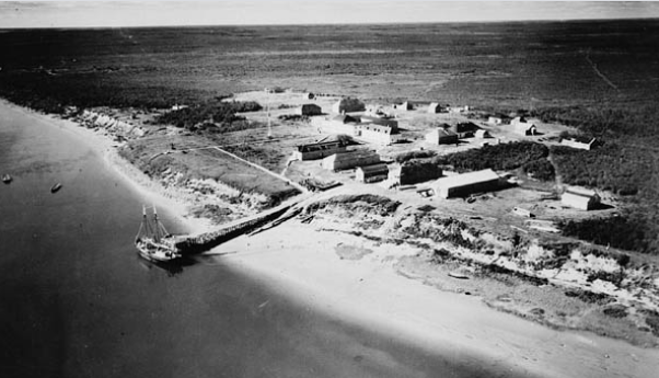 Aerial view of York Factory, c.1925