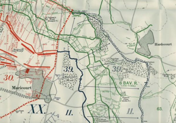 Map of Hardecourt, 1916