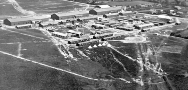Aerial view of Bealieu Airfield, East Boldre, Around 1917