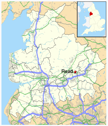 Map of Lancashire, England. From Ordnance Survey via Wikipiedia (cc) CC BY-SA 3.0