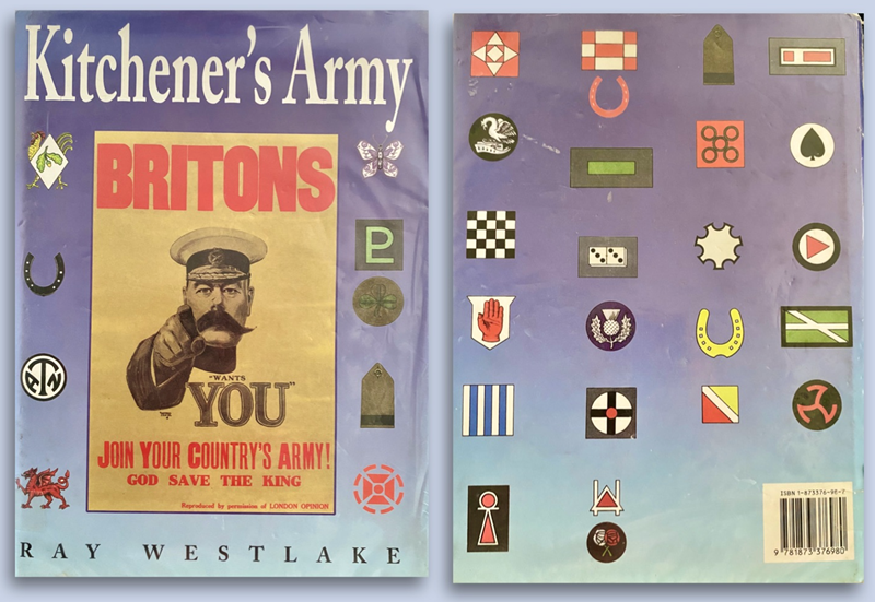 Front and Rear Covers of 'Kitchener's Army' in its library cover