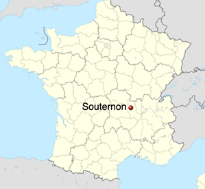 Map identifying the location of Souternon derived from: France location map-Regions and departements-2015CC BY-SA 4.0