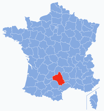 Aveyron in France. Map created by Marmelad CC BY-SA 2.5