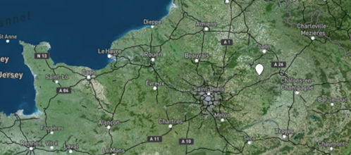 Location of Fėre en Tardenois  in North Eastern France (CC) OpenStreetMap