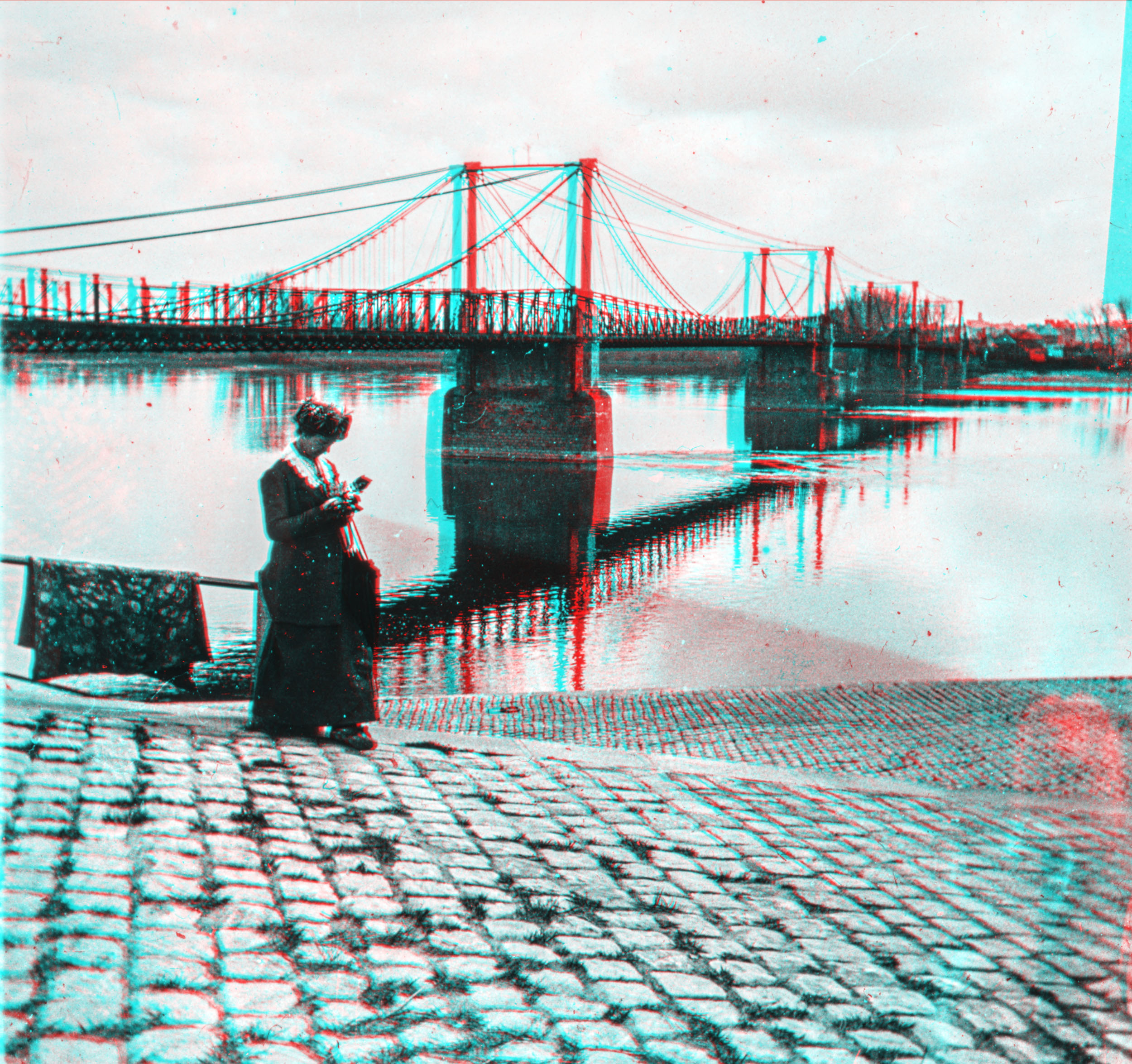 pont suspendu Liré 'a' Ancenis 1915 - Liré to Ancenis suspension bridge, 1915
