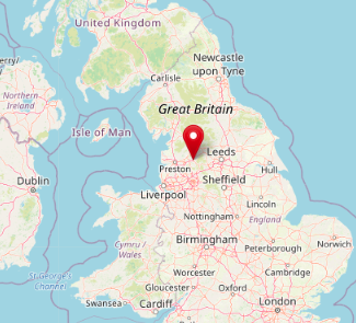 Location of Burnley in the north of England (CC) OpenStreetMap