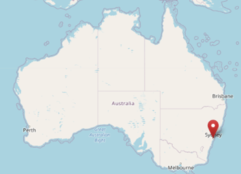 Location of Sydney, NSW, Australia from OpenStreetMaps