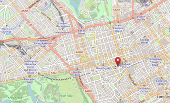 Location of Hanover Square in Central London (CC OpenStreetMap)