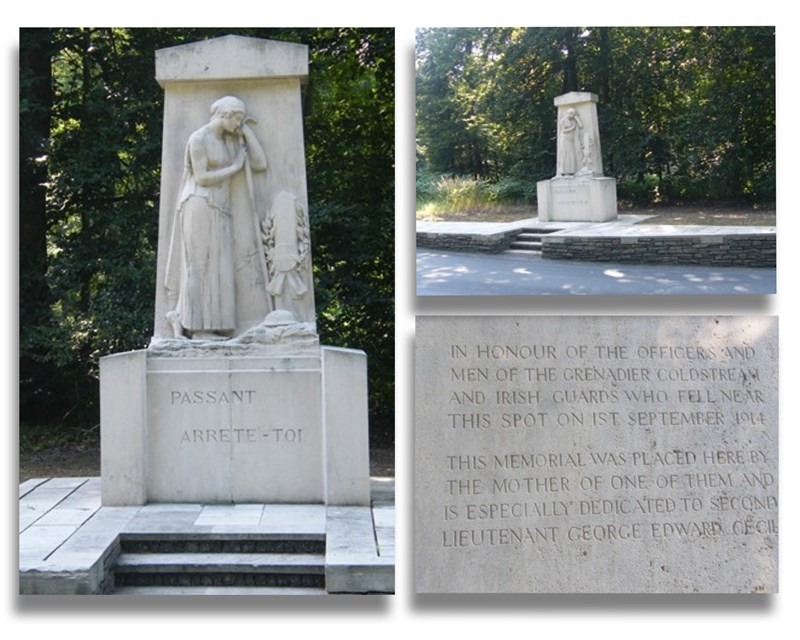 The roadside memorial to 2nd Lieut. George Edward Cecil