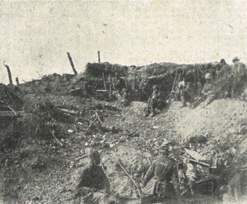 The Kiesgrube (Quarry) of Guillemont in August 1916. The quality is poor but is included here as images of the Kiesgrube position and its garrison are rare.