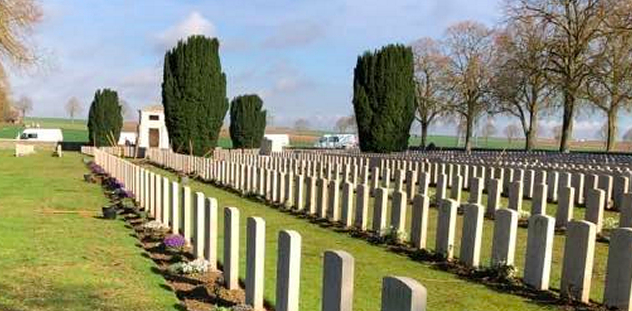 Brown's Copse Cemetery at Roeux. Courtesy Commonwealth War Graves (c) 2021