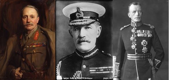 Lt Gen Sir William Pulteney; Lt General Sir Horace Smith Dorrien; Brigadier General Sir Charles Briggs