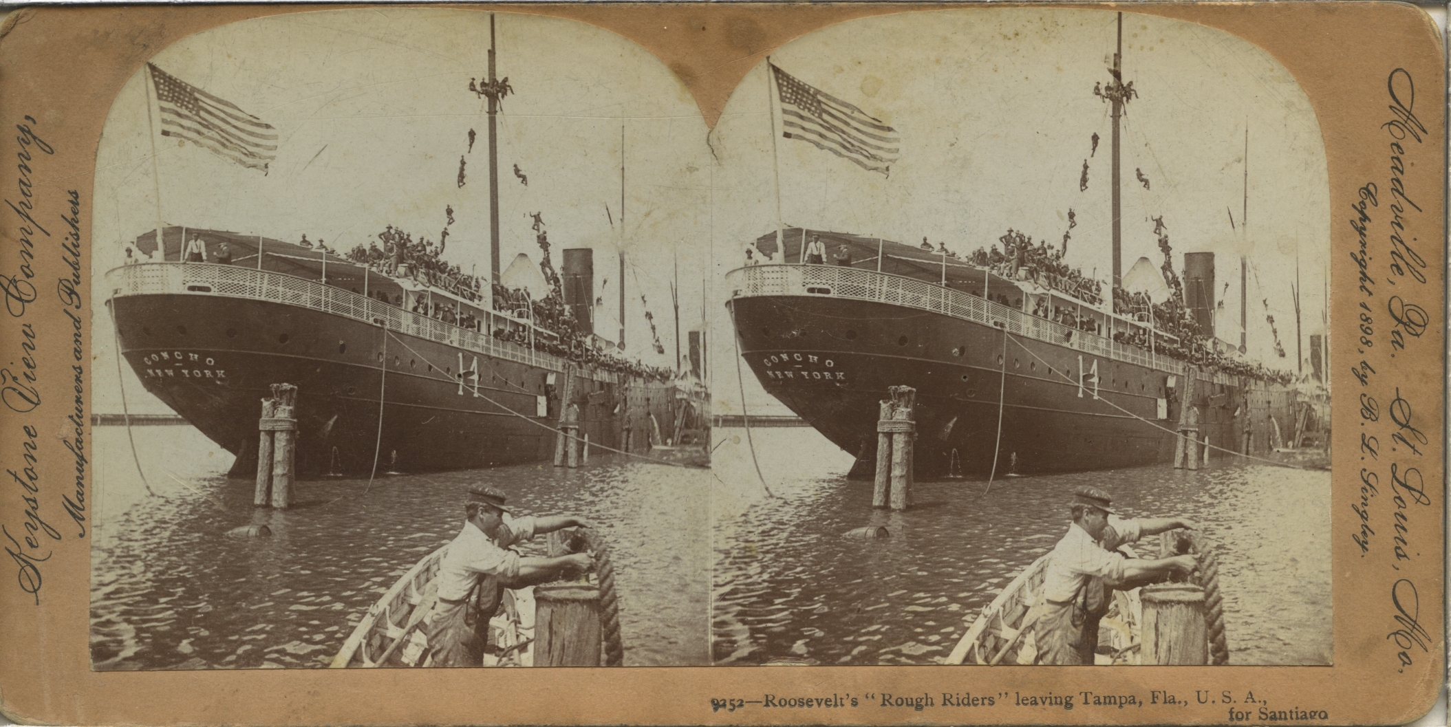 Roosevelt's "Rough Riders" leaving Tampa, Fla., U.S.A., for Santiago