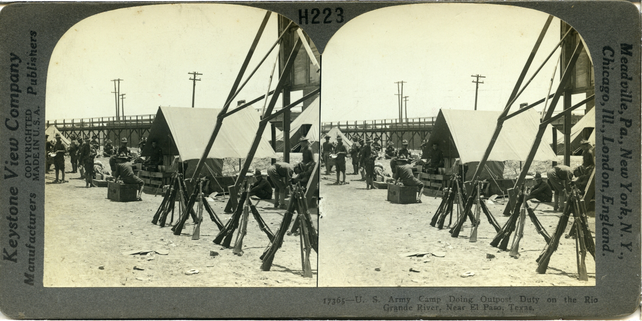U.S. Army Camp Doing Outpost Duty on the Rio Grande River, near El Paso, Texas