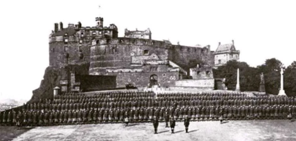 The Cameron Highlanders at Edinburgh Castle on August 12, 1914