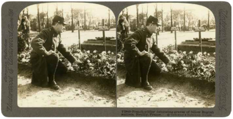 A typical Underwood & Underwood paper card stereoview, likely captured in 1915 or 1916 (Author).