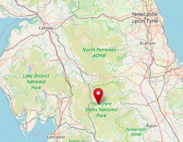 Location of Hawes in North Yorkshire in the north of England (cc OpenStreetMap)