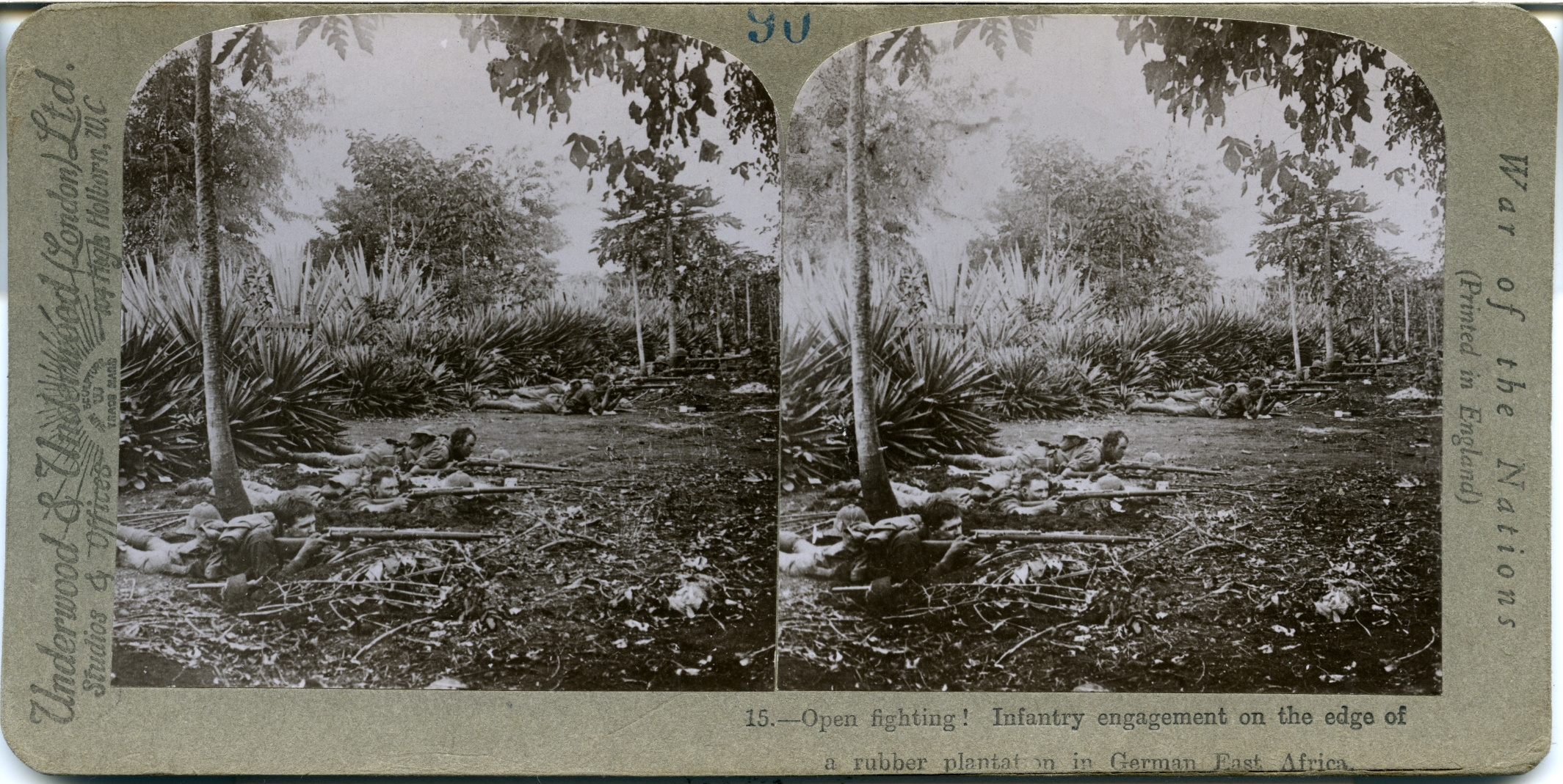Open fighting! Infantry engagement on the edge of a rubber plantation in German East Africa