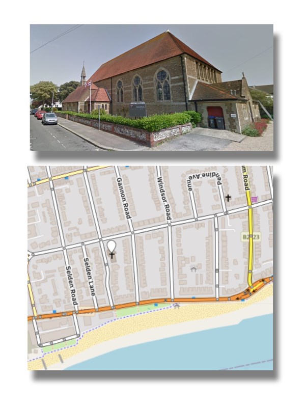 St. George's Church, Worthing. Image capture June 2012 (c) Google Street View (cc) OpenStreetMap