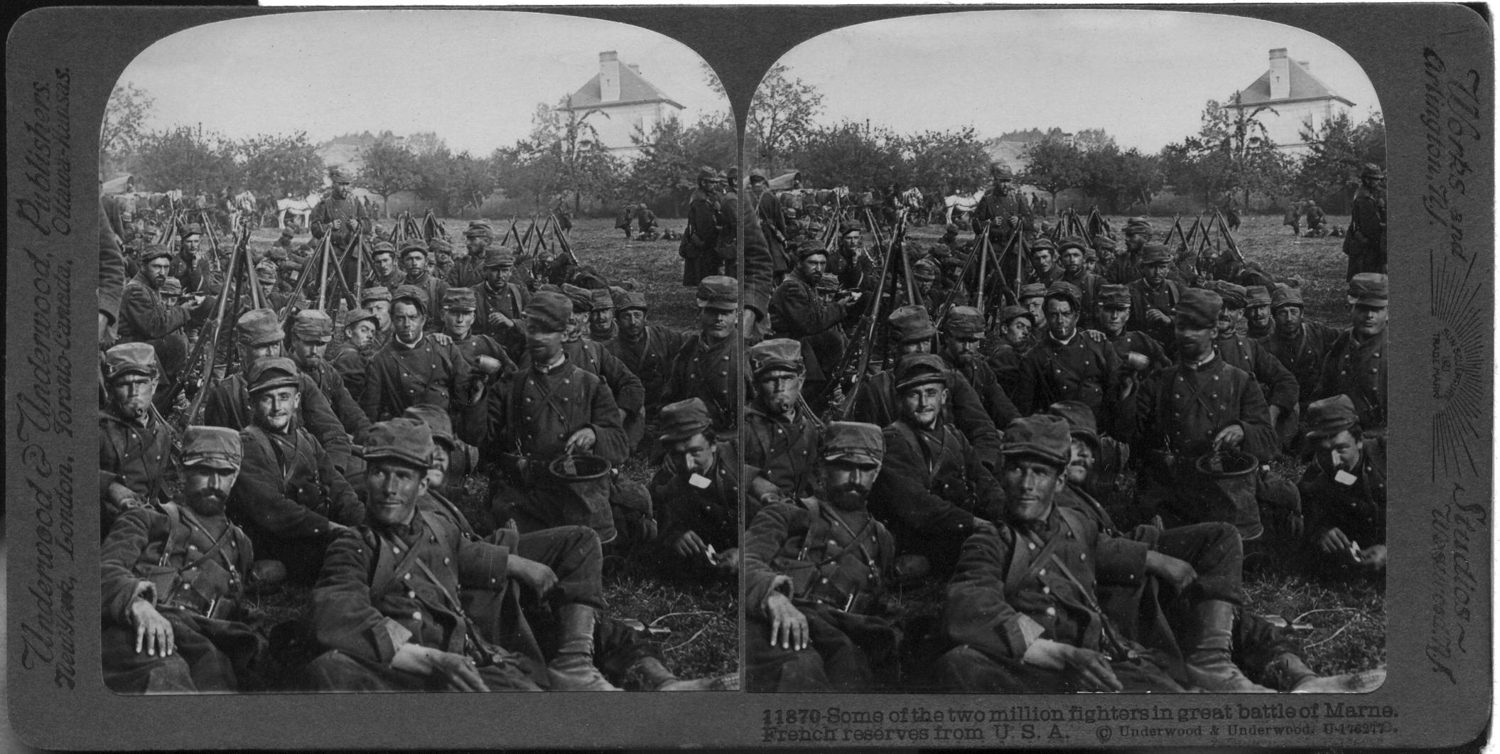 Some of the two million fighters in great battle of Marne. French reserves from U.S.A.