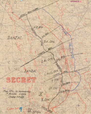 Battle of Broodseinde, attack planning map