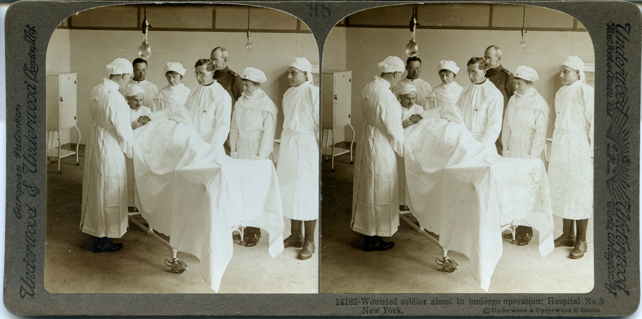 Wounded Soldier About to Undergo Operation; Hospital No. 5, New York