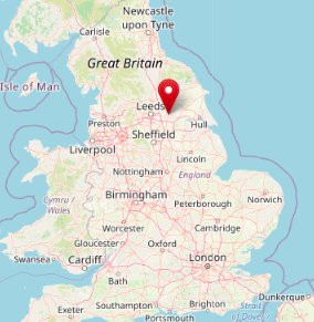 Location of Selby, Yorkshire in the north of England  (cc OpenStreetMaps)