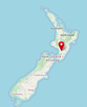 Location of Palmerston, Manawatu-Wanganui in New Zealand (cc OpenStreetMap)