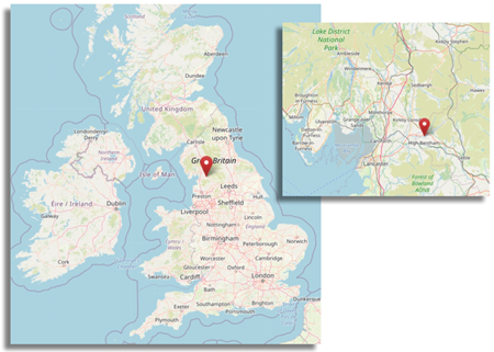 Barnoldswick in the North West of England (cc OpenStreetMap)