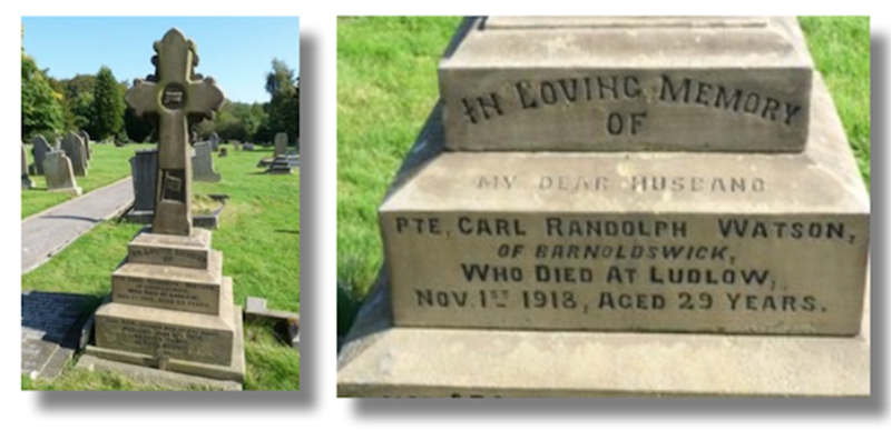 The gravestone of Carl Randolph Watson. Photographs by Mike Berrell for Find A Grave (c) 2021