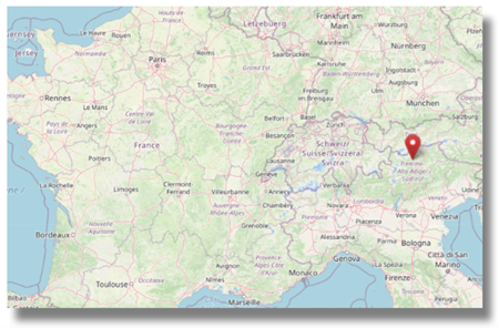 Location of the South Tyrol (cc OpenStreetMap)
