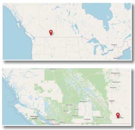 Blood Indian Reserve, Alberta, Canada (cc OpenStreetMap)