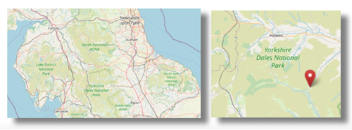 Location of Cray in northern england (cc OpenStreetMap)