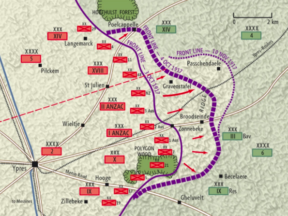 Battles of Broodseinde and Passchendaele, 1917 (Geographx)