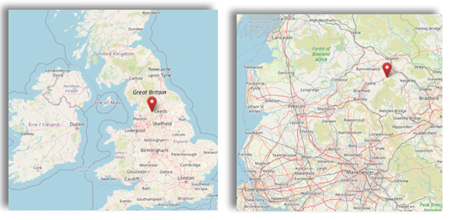 Location of Cowling, Yorkshire in the north west of England (cc OpenStreetMap)