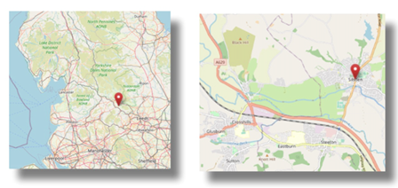 Location of Silsden, Yorkshire  (cc OpenStreetMap)