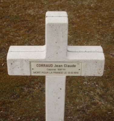 Gravestone of Jean Claude Corraud courtesy of Geneanet