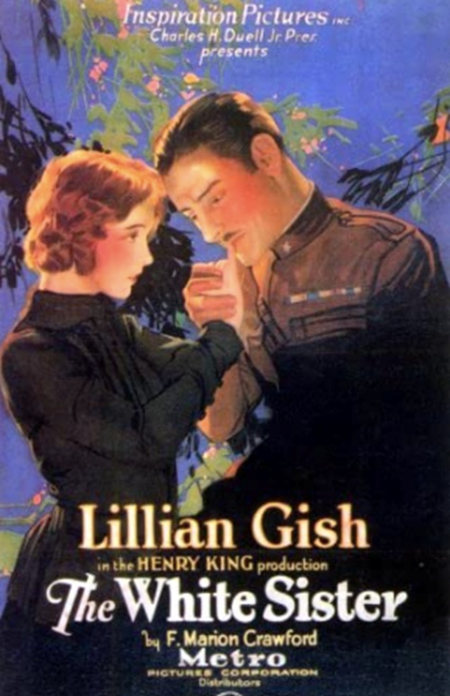 Ronald Colman's first leading role alongside Lillian Gish in The White Sister (poster from IMDb 2021)