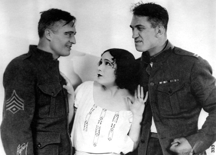 Edmund Lowe, Dolores del Río, and McLaglen in What Price Glory? (1926)